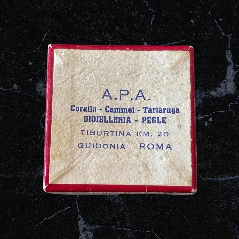 Vintage APA Gioielleria Corallo Cammel Tortuga Perle Jewelry Box Guidonia Roma